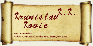 Krunislav Ković vizit kartica